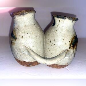 ***SOLD*** Studio Pottery 2Handled Double Vase/Pot Signed